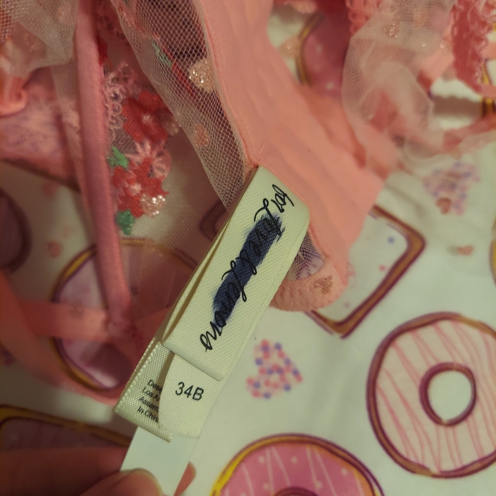 For Love And Lemons Pink Floral Embroidered Bra - Picture 3 of 3